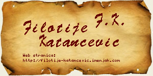 Filotije Katančević vizit kartica